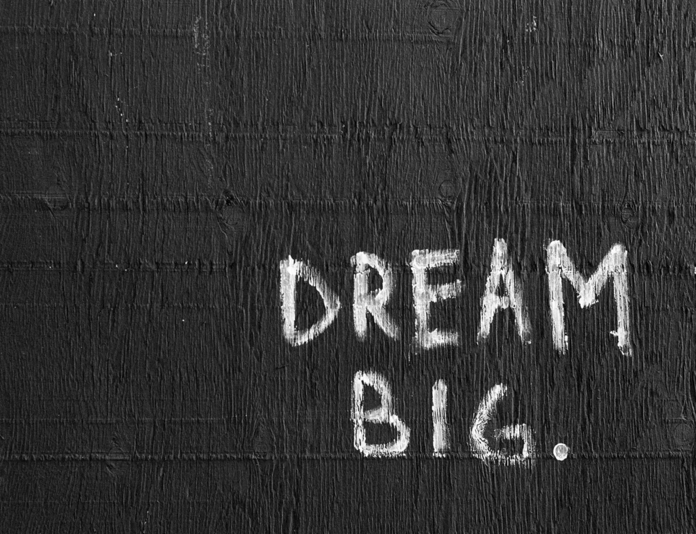 Dream big graffiti on a wall.